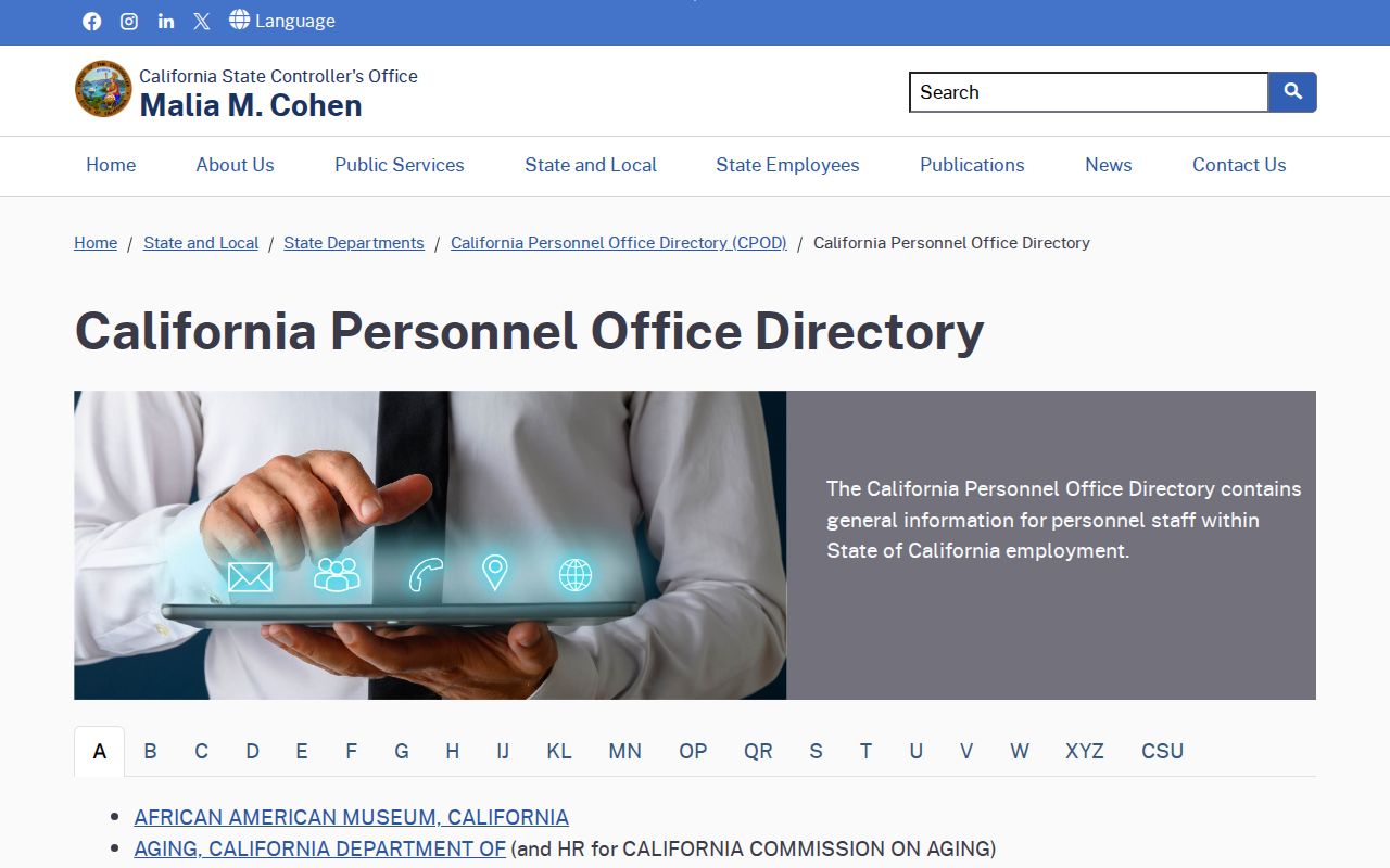 Maywood directory California personnel office browse